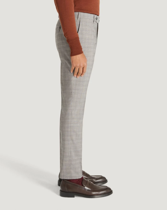 Pantaloni Torino Pantaloni Superslim in tecno lana a quadri Rilascio limitato
