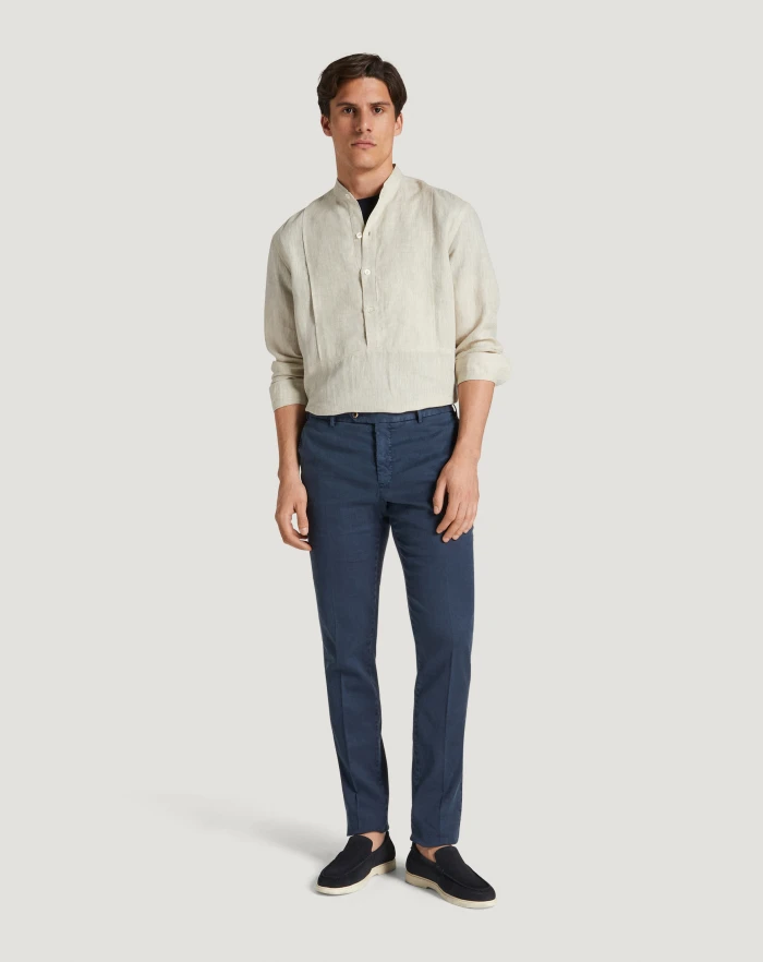 Pantaloni Torino Pantaloni Slim in lino stretch délavé Ultimo giorno