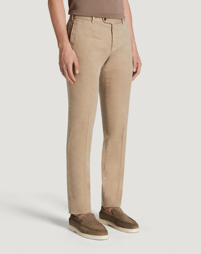 Pantaloni Torino Pantaloni Slim in lino stretch délavé Fino al 65% di sconto