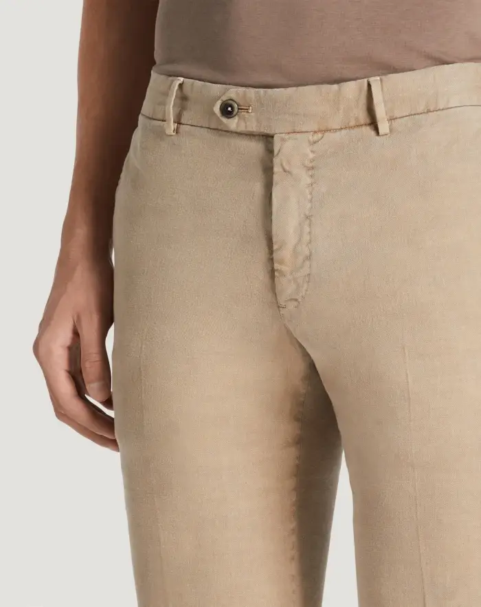 Pantaloni Torino Pantaloni Slim in lino stretch délavé Fino al 65% di sconto