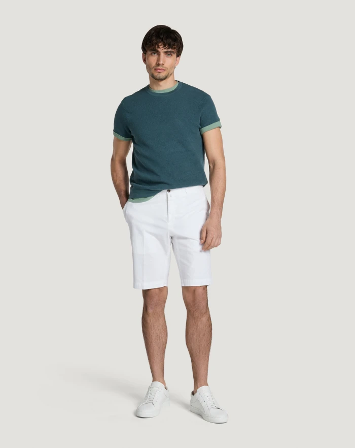 Pantaloni Torino Bermuda in gabardina stretch Vendita Economica