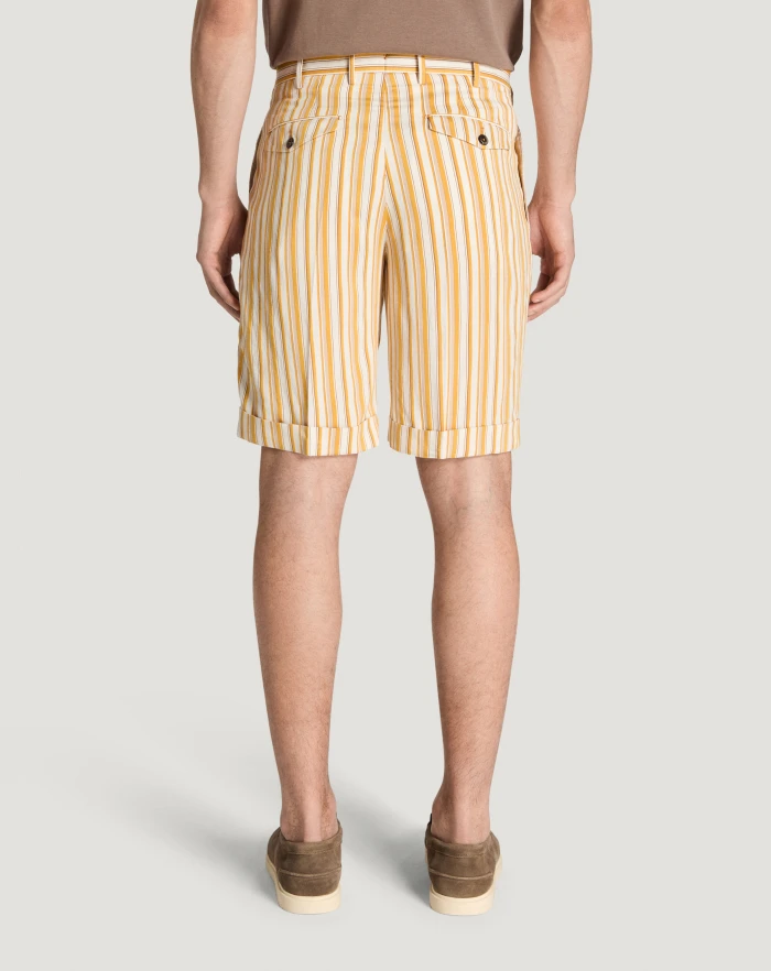 Pantaloni Torino Bermuda in viscosa fluida a righe Offerta speciale