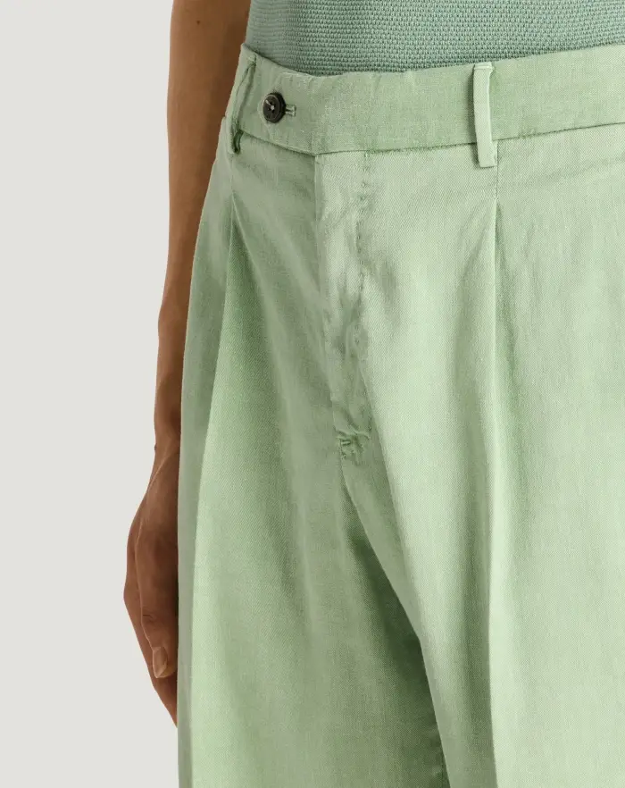 Pantaloni Torino Bermuda in lino stretch délavé Comprare a buon mercato