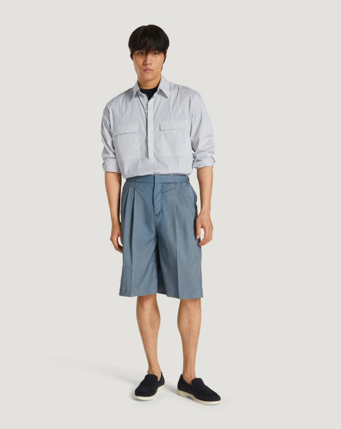 Pantaloni Torino Bermuda in lana comfort Flash Sale