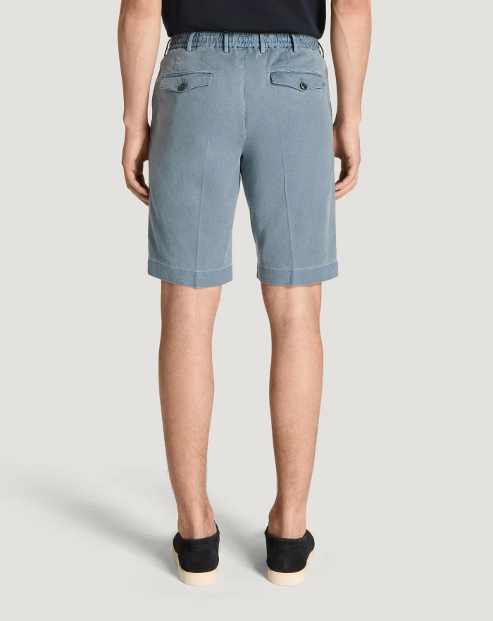Pantaloni Torino Bermuda in lino stretch délavé Fornitura limitata