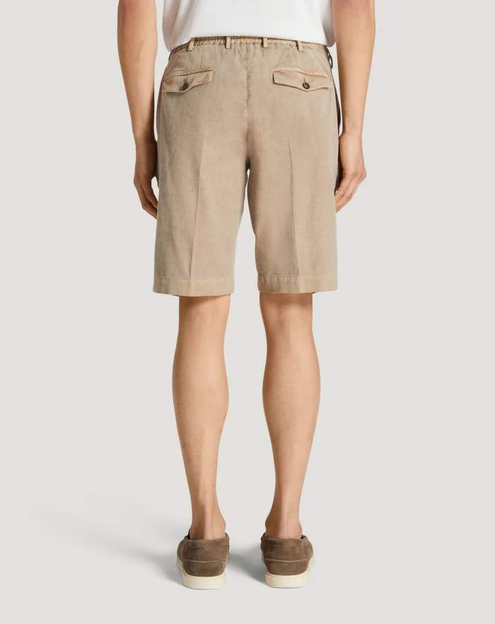 Pantaloni Torino Bermuda in lino stretch délavé Vendite stagionali