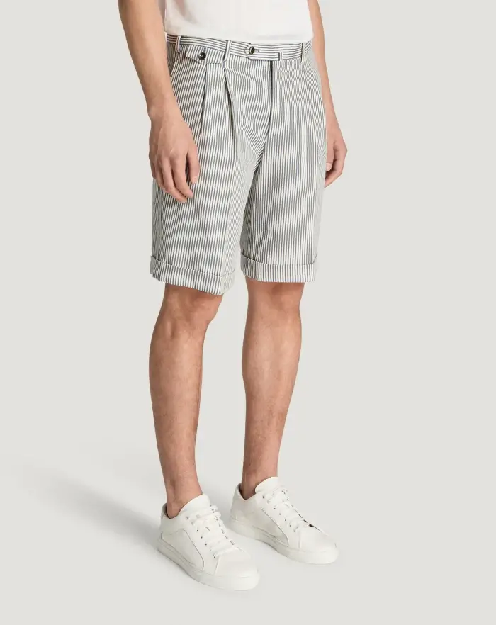Pantaloni Torino Bermuda in cotone a righe Black Friday