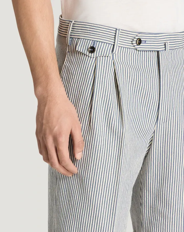 Pantaloni Torino Bermuda in cotone a righe Black Friday