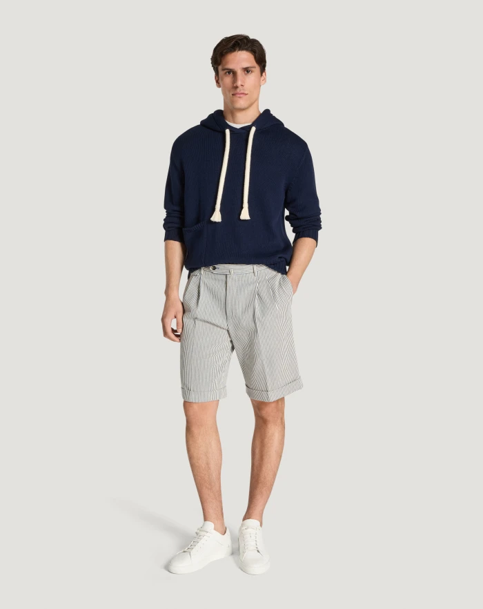 Pantaloni Torino Bermuda in cotone a righe Black Friday
