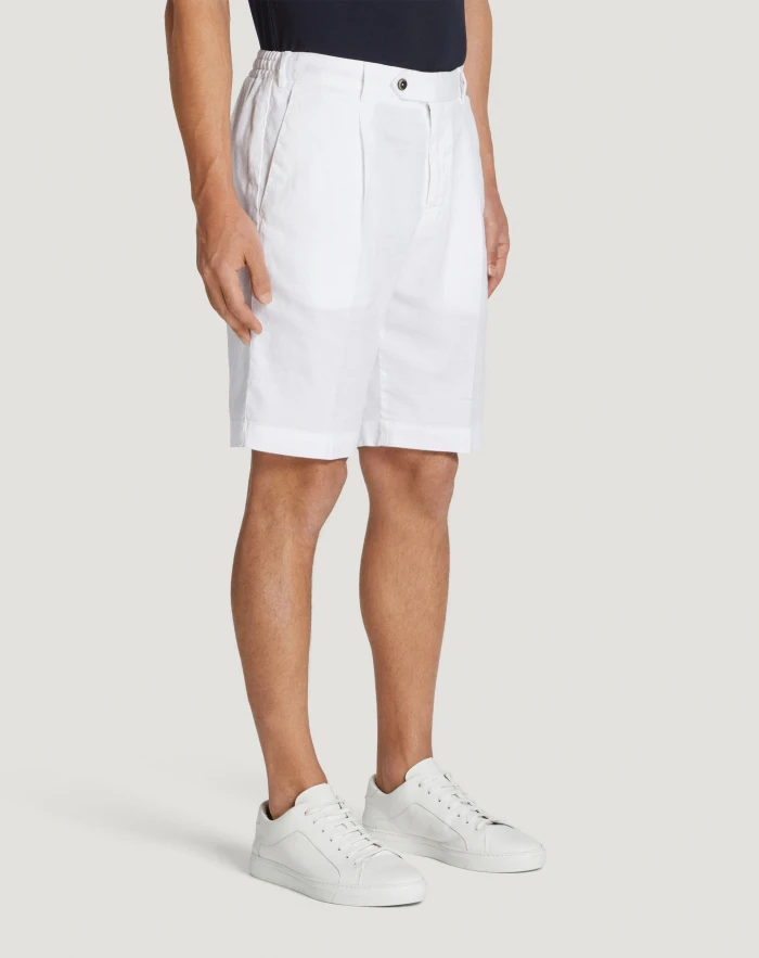 Pantaloni Torino Bermuda in lino stretch délavé Cyber Monday