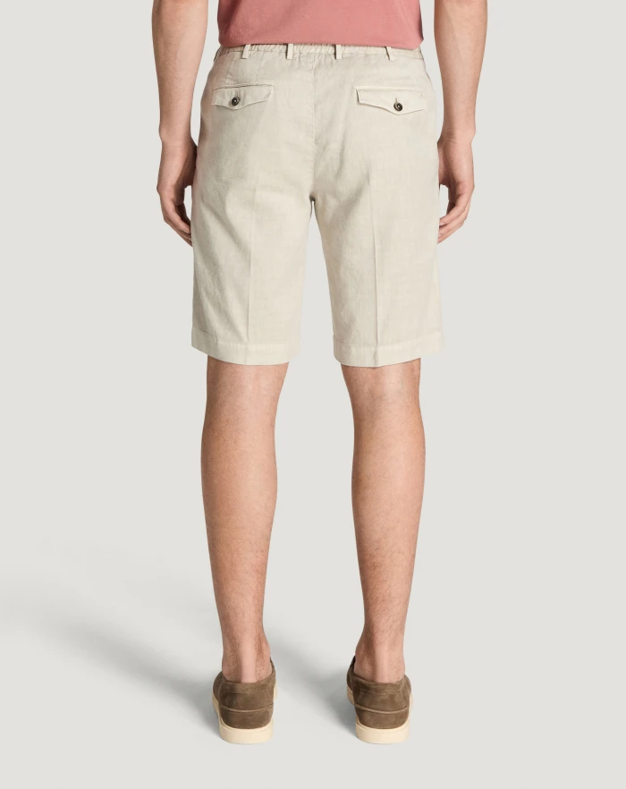 Pantaloni Torino Bermuda in lino stretch délavé Offerta per la Festa della Mamma