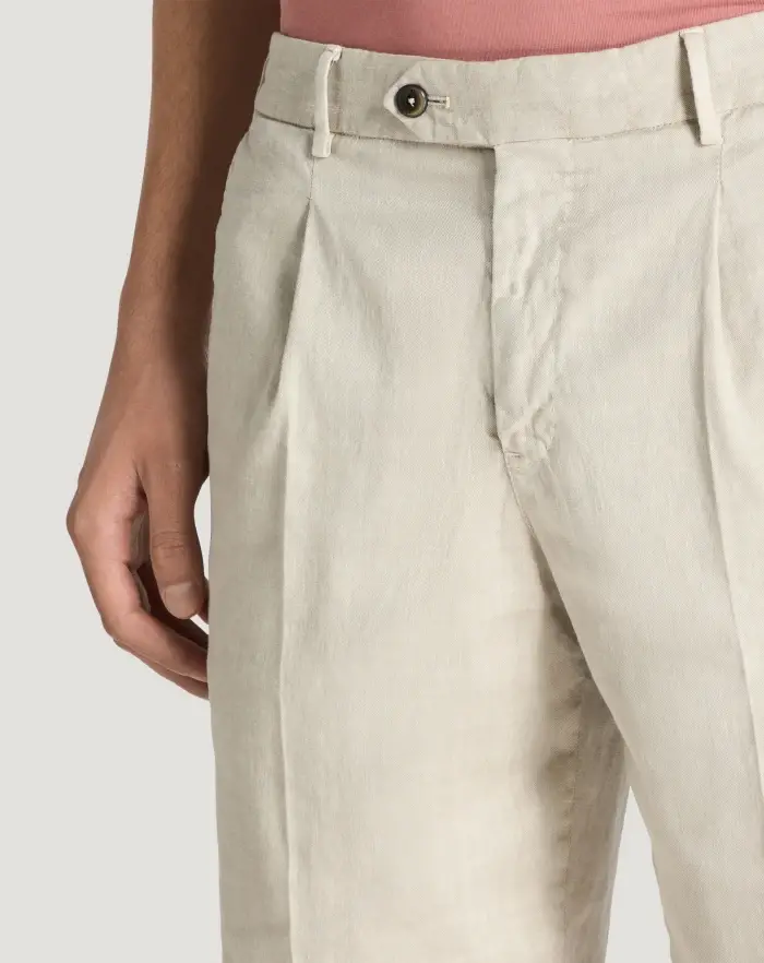 Pantaloni Torino Bermuda in lino stretch délavé Offerta per la Festa della Mamma