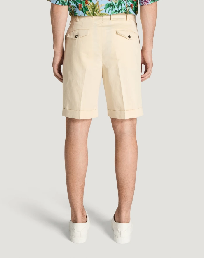 Pantaloni Torino Bermuda in gabardina di cotone e lino Offerta Giorno del Papà