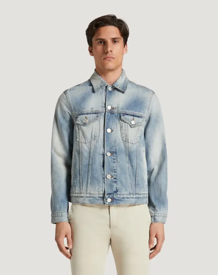 Pantaloni Torino Giacca in denim con ricamo Fino al 55% di sconto