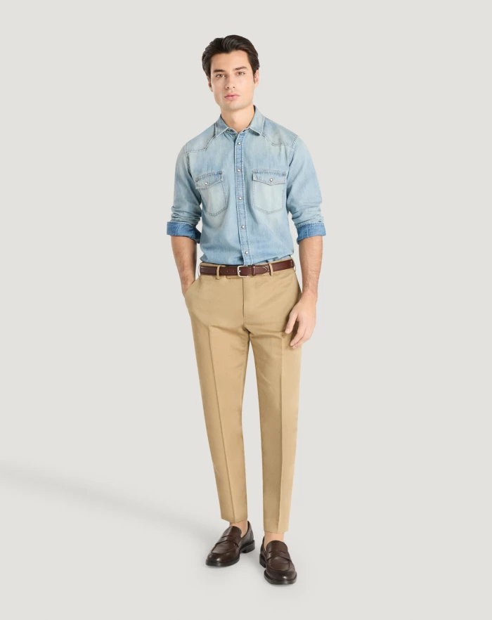 Pantaloni Torino Camicia in denim Sconti questo mese