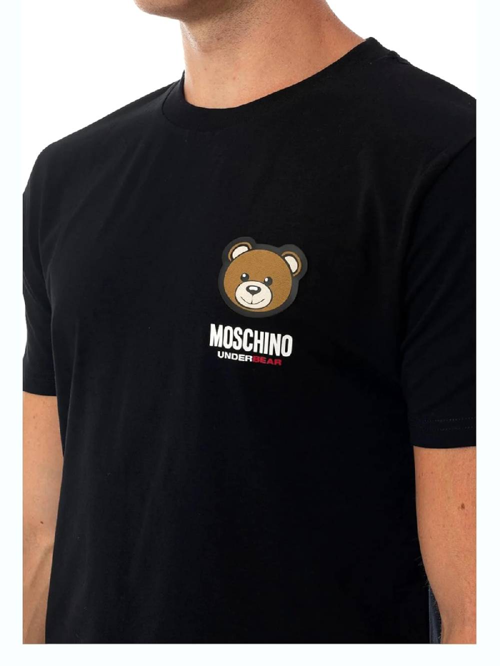 MOSCHINO T-SHIRT GIROCOLLO CON LOGO NERA 1V1A078844100555 SKU: 1V1A078844100555 Promozione
