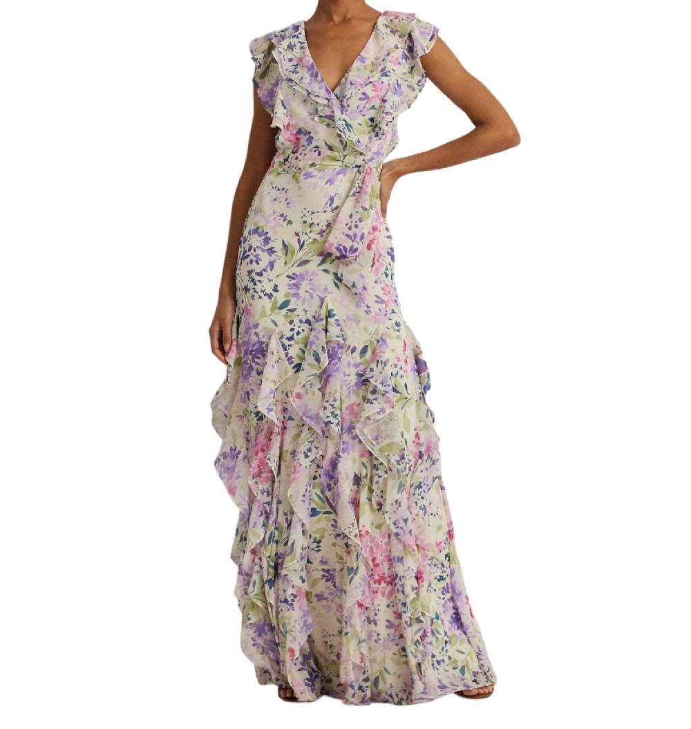 LAUREN RALPH LAUREN ABITO A FIORI IN GEORGETTE 253933485001 SKU: 253933485001 Vendita Economica