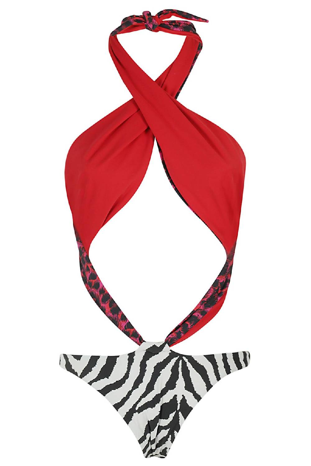 REINA OLGA Costume Trikini Showpony Red Leo White Zebra Vendita Economica