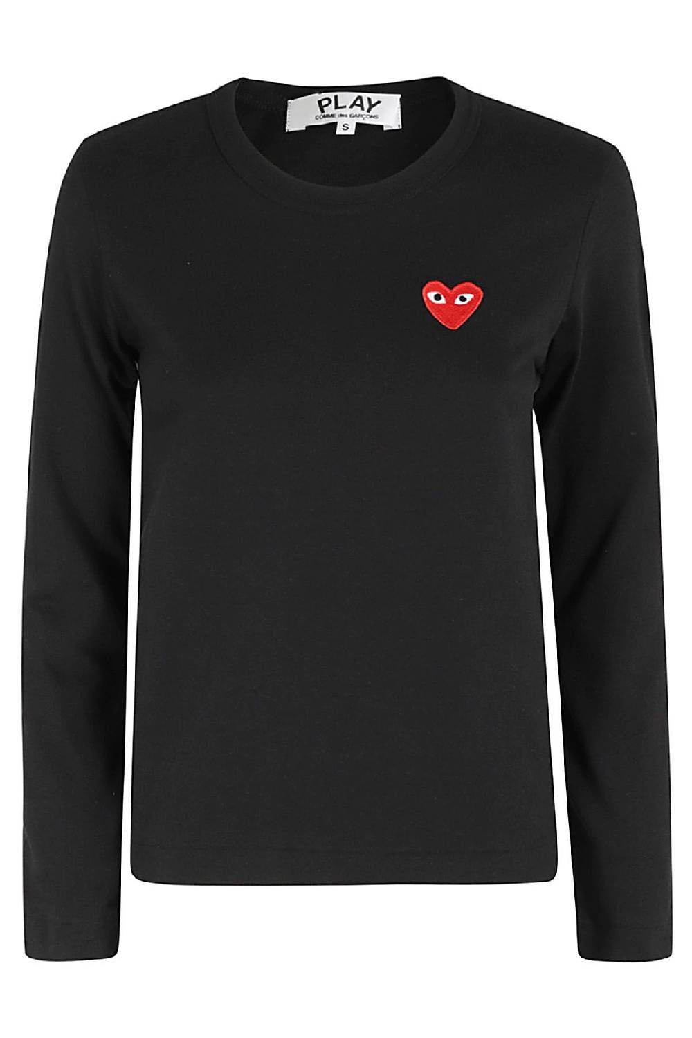 COMME DES GARCONS PLAY T-Shirt Manica Lunga Nera Negozi Online