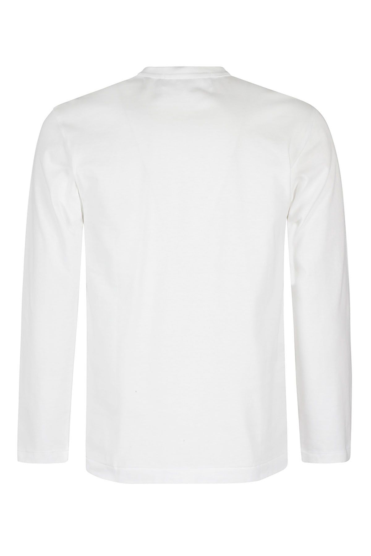 COMME DES GARCONS PLAY T-Shirt Manica Lunga Bianca Fornitura limitata