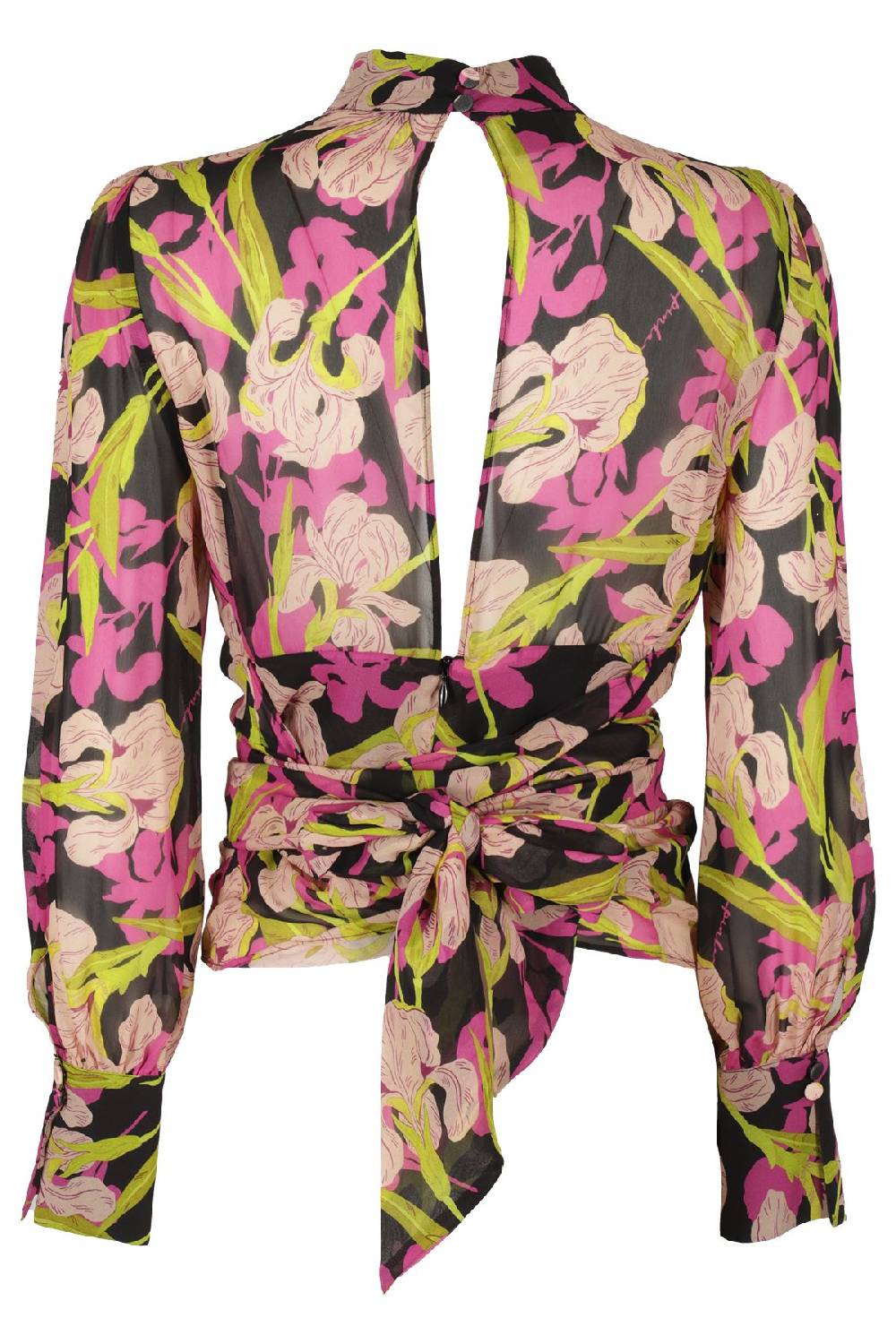 PINKO Top Camicia Nero Fuxia Prezzo di fabbrica