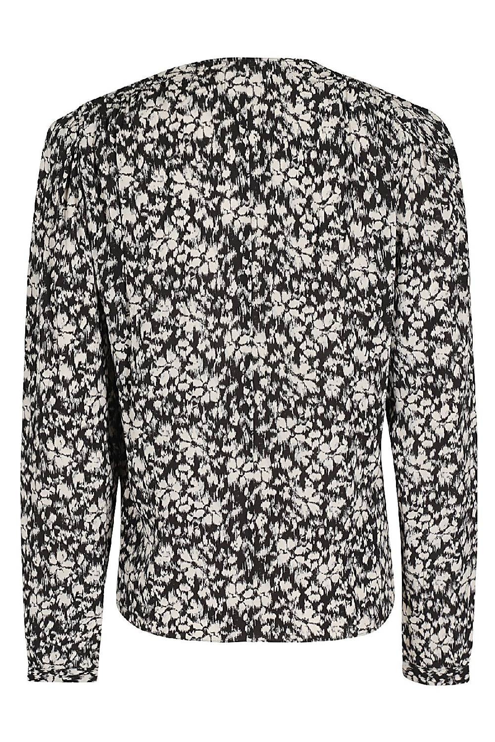 MARANT ETOILE Camicia Eddy Floreale Nera Bianca Grande vendita