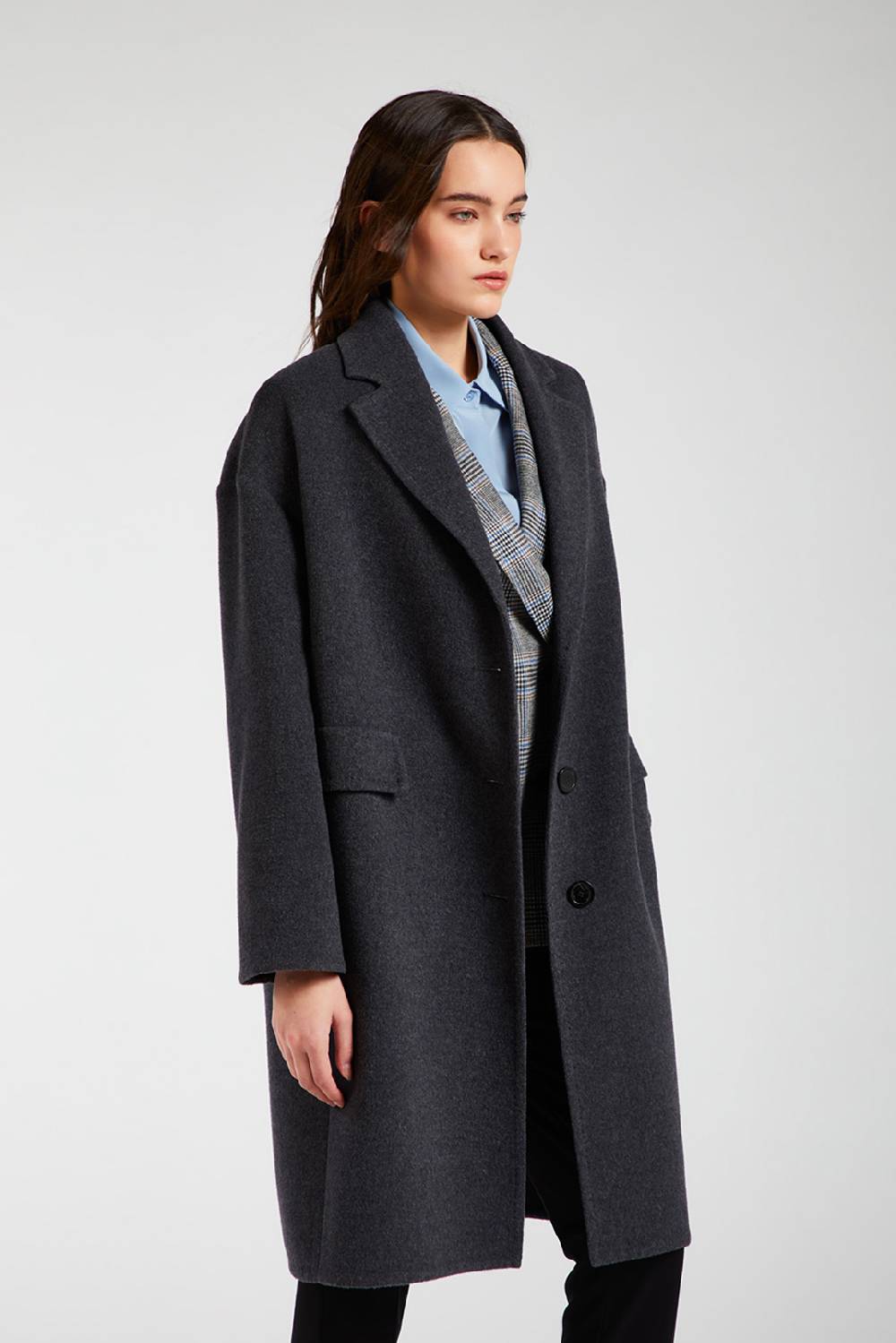 Piazza Sempione Cappotto in cachemire con spalla scesa Sconto