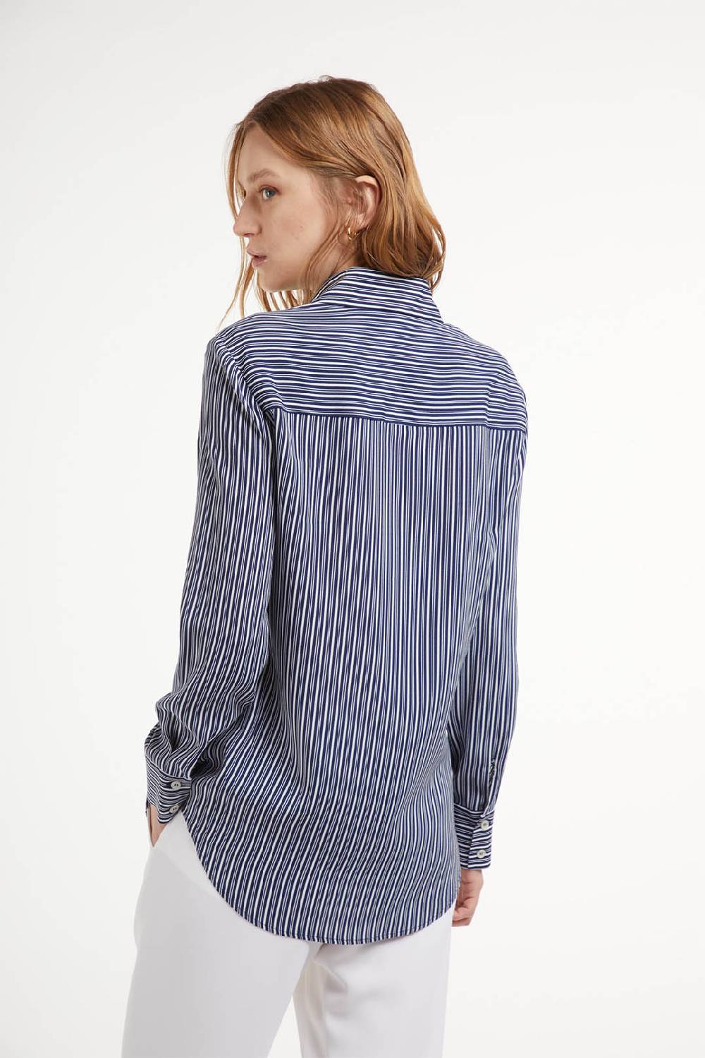 Piazza Sempione Camicia slim a maniche lunghe con stampa righe Qualità