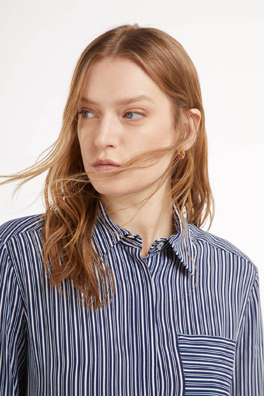 Piazza Sempione Camicia slim a maniche lunghe con stampa righe Qualità