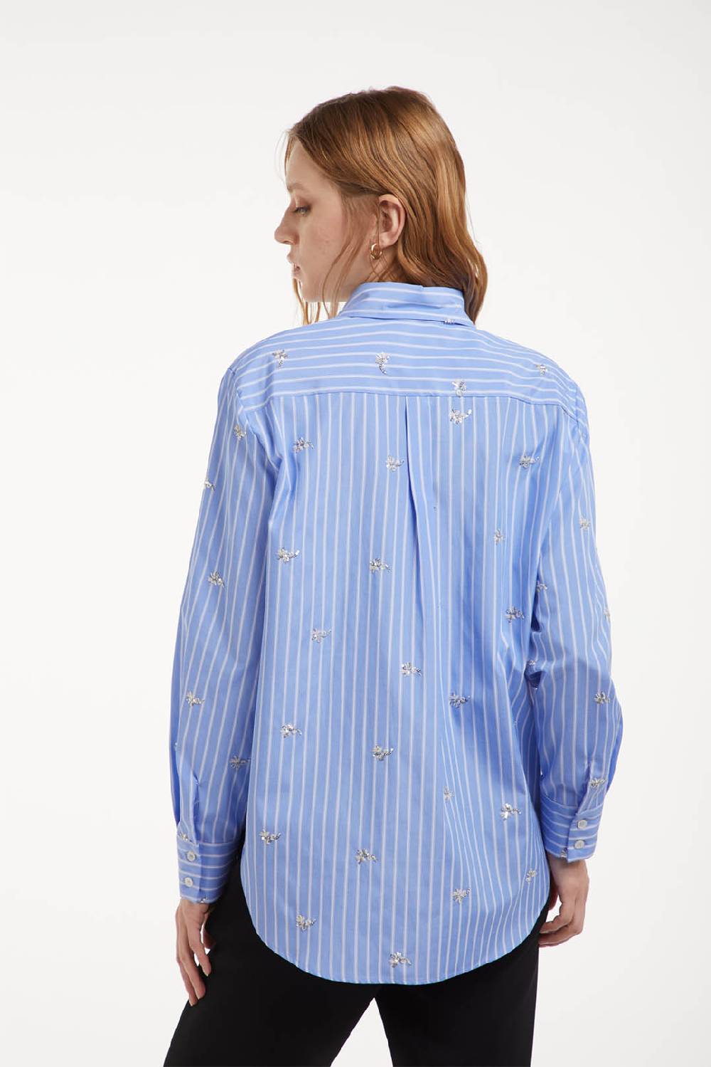 Piazza Sempione Camicia rigata con ricami Spedizione Gratuita