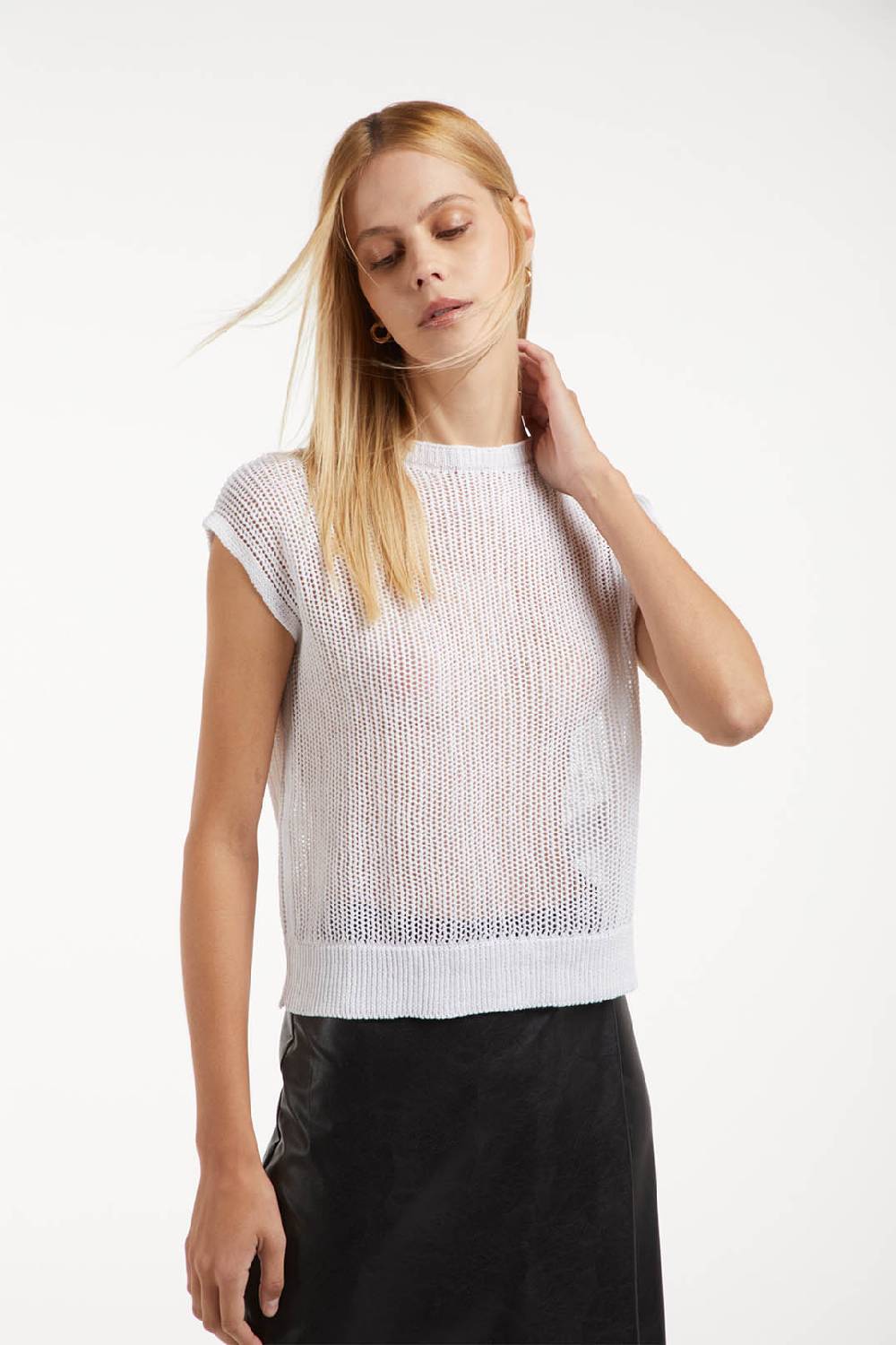 Piazza Sempione Maglia in cotone lino punto rete Saldi Di Fabbrica