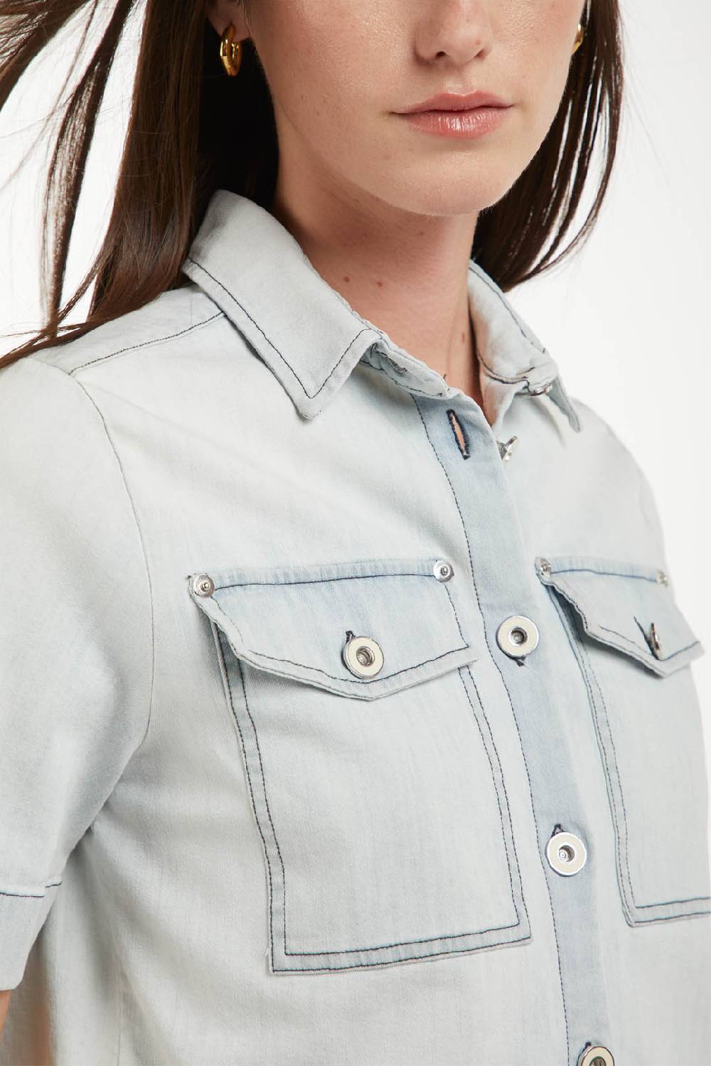 Piazza Sempione Camicia in denim manica corta Affare Del Giorno