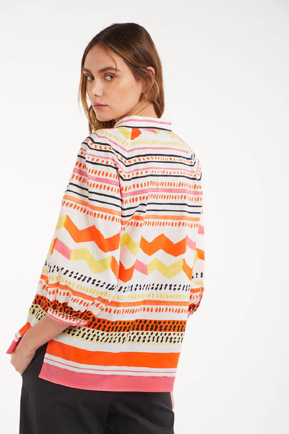 Piazza Sempione Camicia boho con stampa astratta Novità