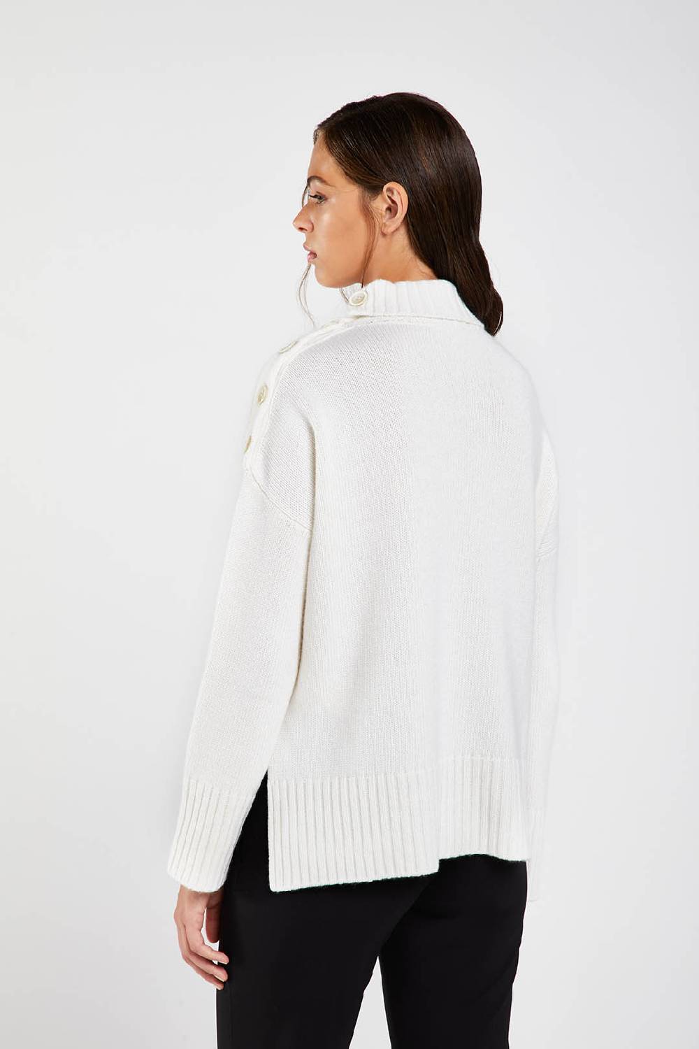Piazza Sempione Maglione a collo alto in misto lana cashmere Shopping Online