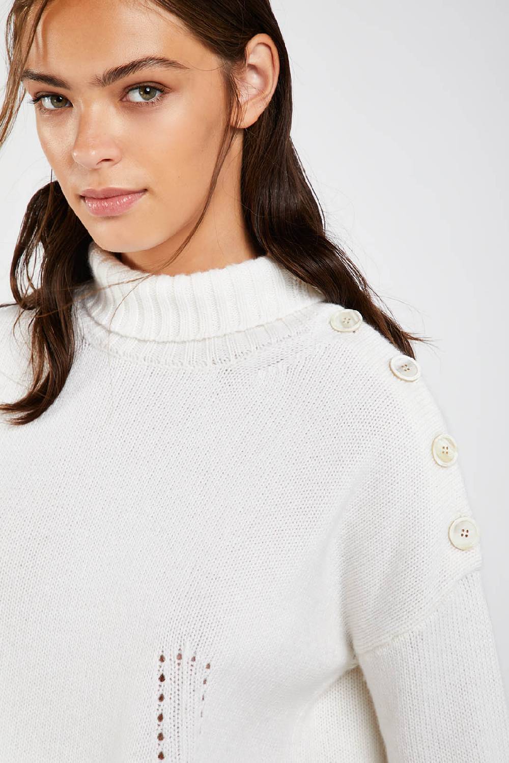 Piazza Sempione Maglione a collo alto in misto lana cashmere Shopping Online