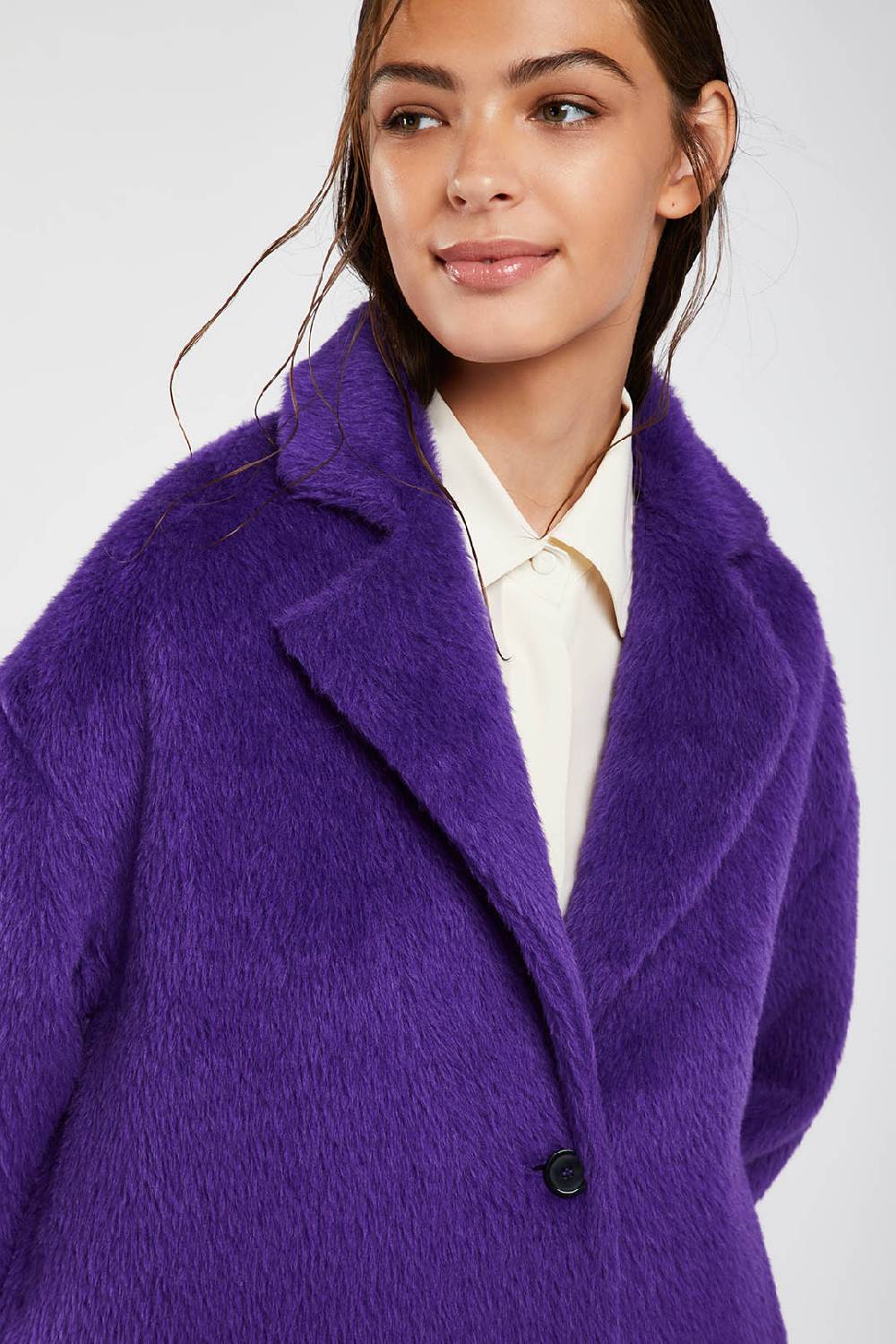 Piazza Sempione Cappotto fuzzy in alpaca e lana vergine Soddisfazione Garantita
