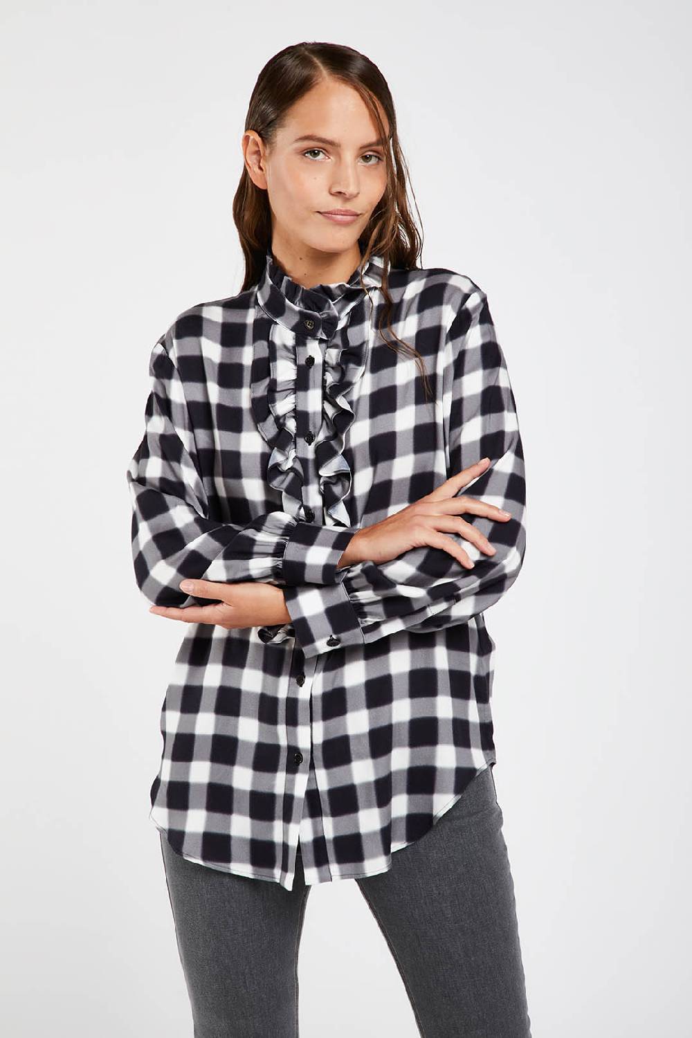 Piazza Sempione Camicia con stampa sfumata damier Fino al 55% di sconto