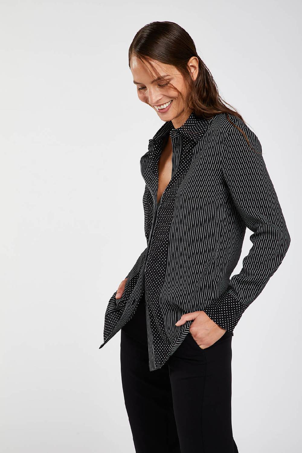 Piazza Sempione Camicia con microfantasia Discount Store per i nuovi prodotti