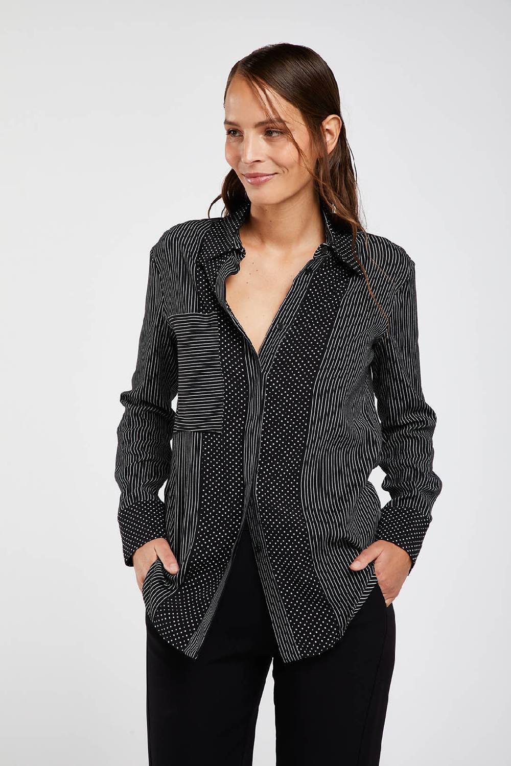Piazza Sempione Camicia con microfantasia Discount Store per i nuovi prodotti