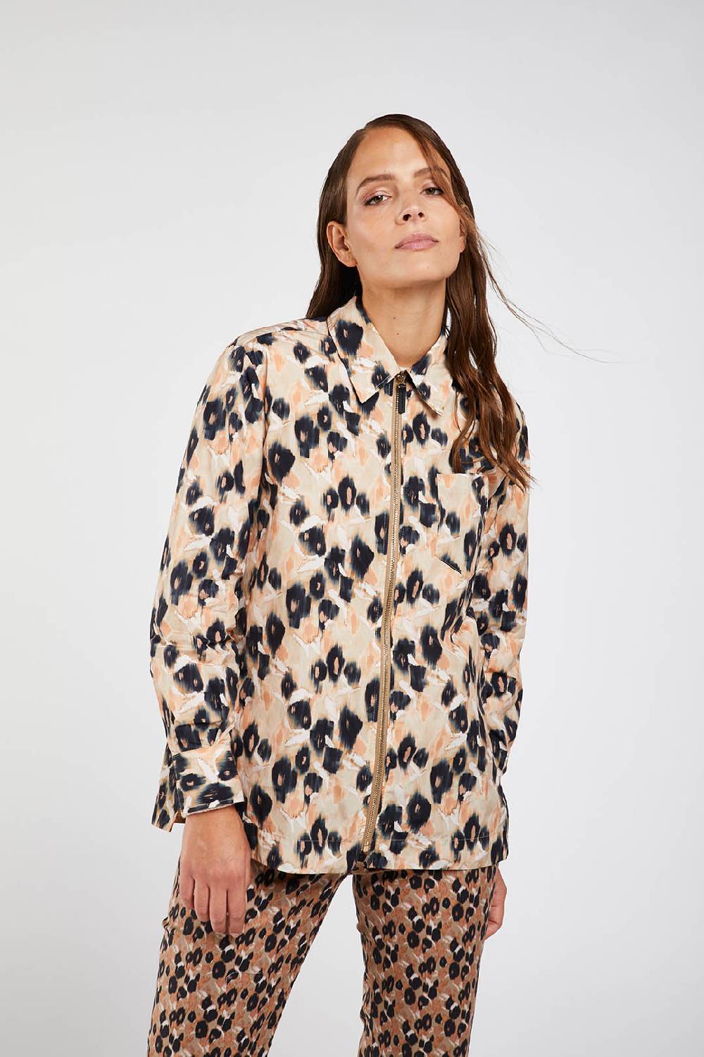 Piazza Sempione Giacca camicia in bio nylon stampato Esporta salva