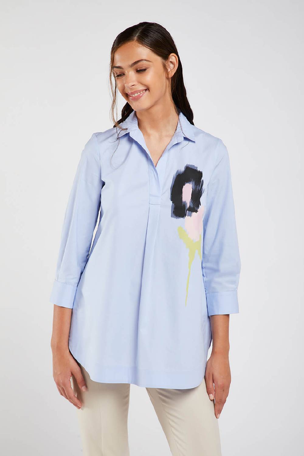 Piazza Sempione Camicia con fiore stampato Duty-free