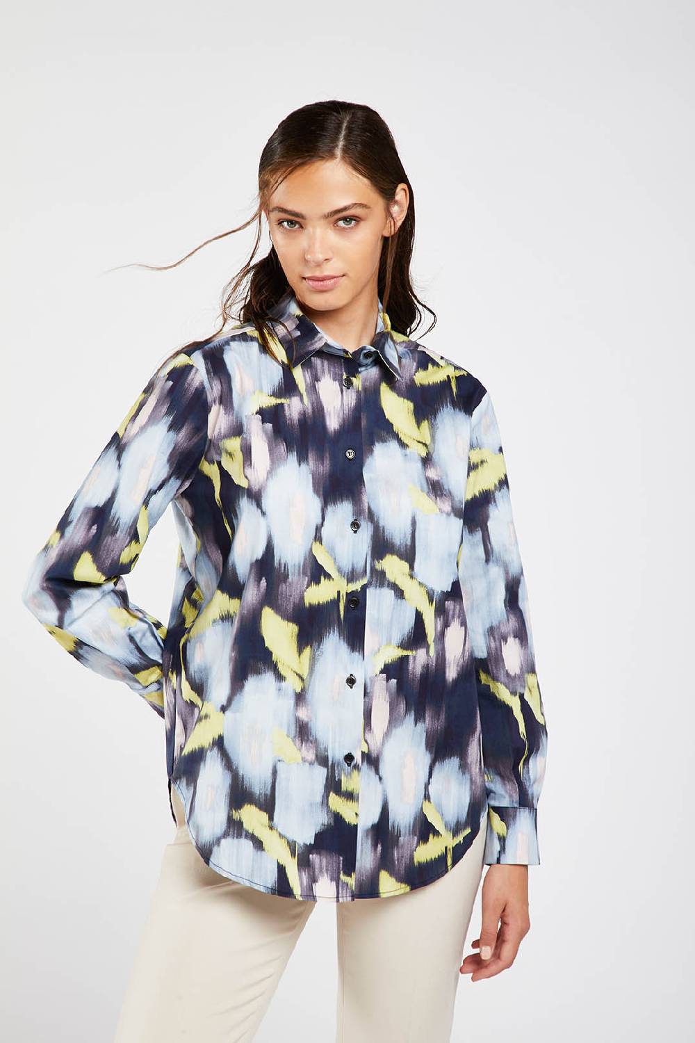 Piazza Sempione Camicia uomo con stampa fiore chinè Italy
