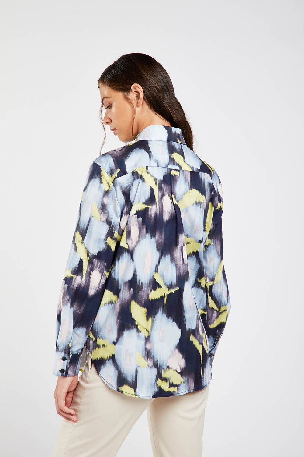 Piazza Sempione Camicia uomo con stampa fiore chinè Italy