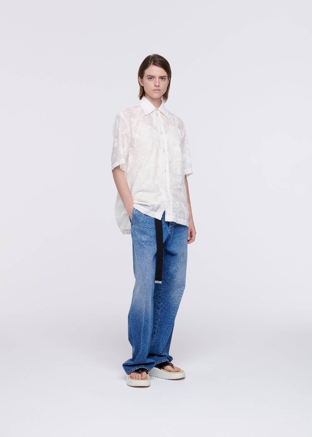 Plan C CAMICIA IN COTONE RICAMATA A FIORI Discount Store per i nuovi prodotti