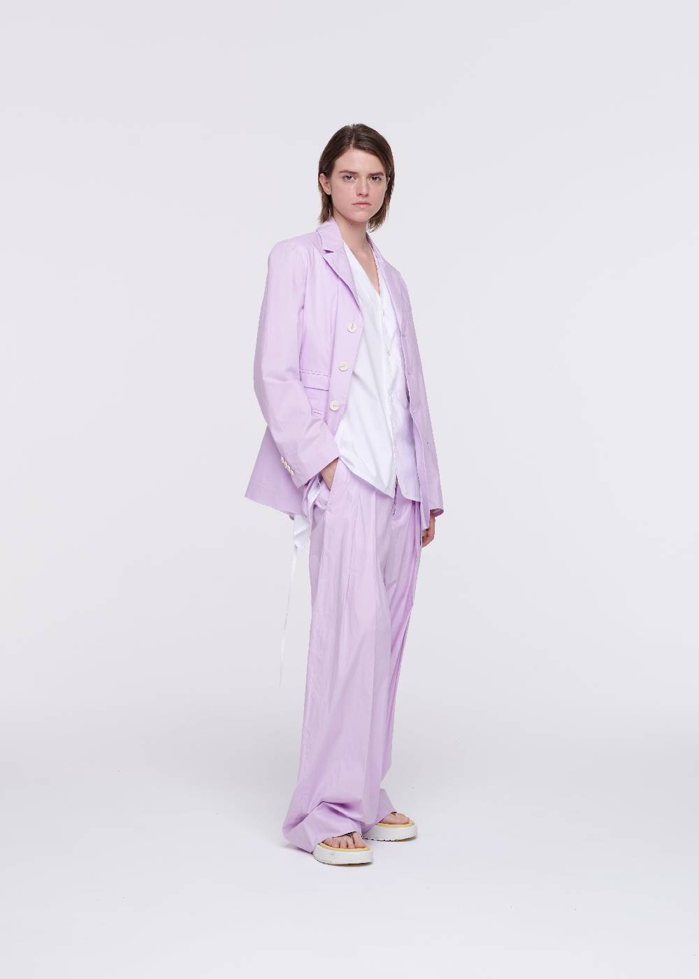 Plan C BLAZER LILLA IN COTONE Enormi sconti