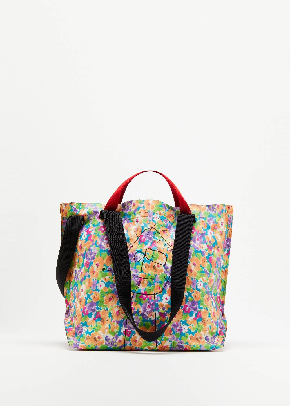 Plan C SHOPPER CON STAMPA FLOREALE "PILI AND BIANCA" MEDIA Esporta salva