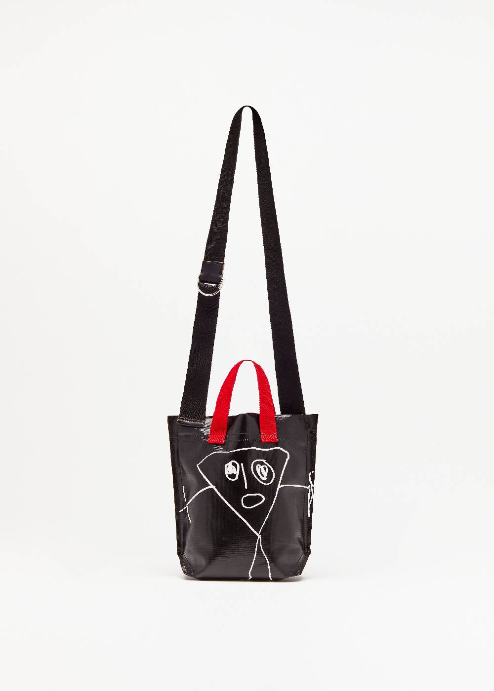 Plan C SHOPPER NERA "PILI E BIANCA" MINI In vendita
