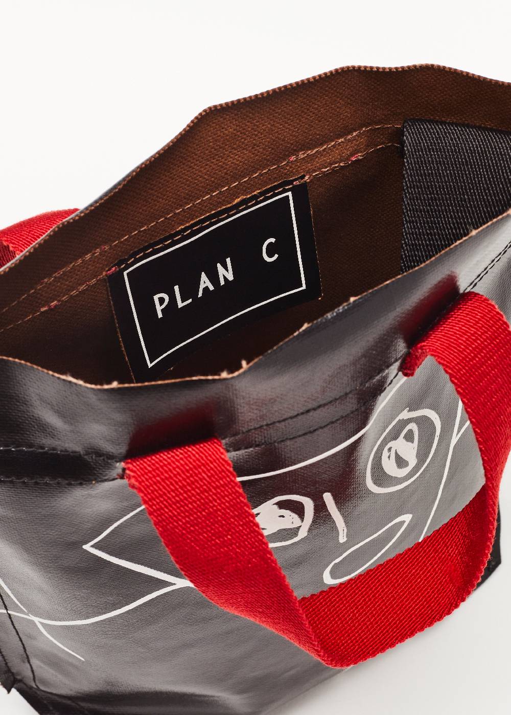 Plan C SHOPPER NERA "PILI E BIANCA" MINI In vendita