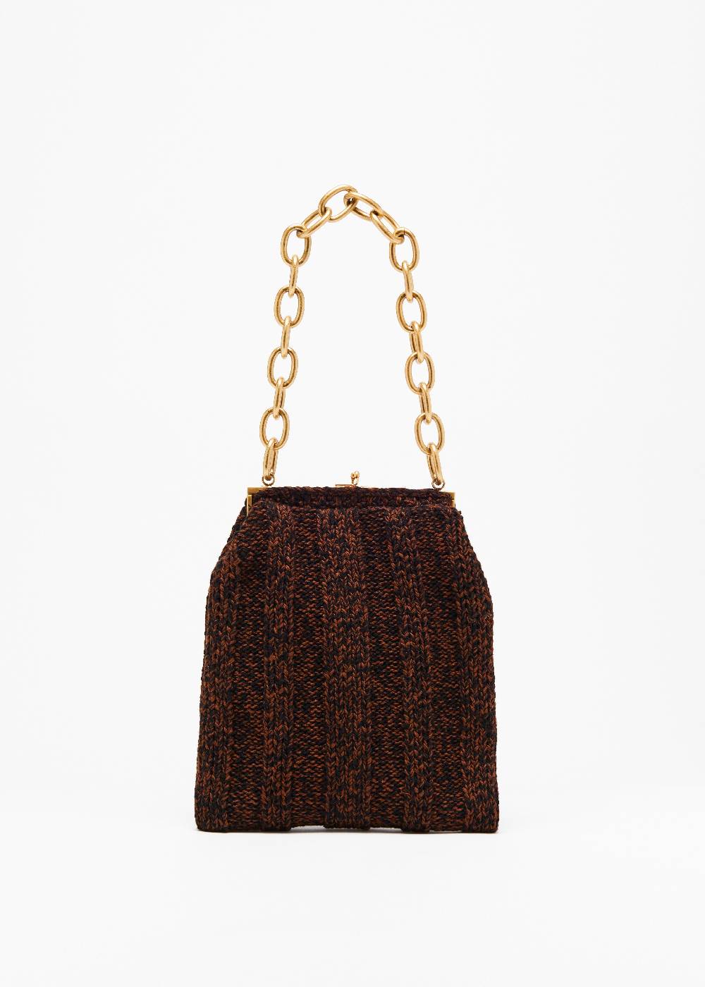 Plan C BORSA IN MAGLIA MARRONE MELANGE In Linea