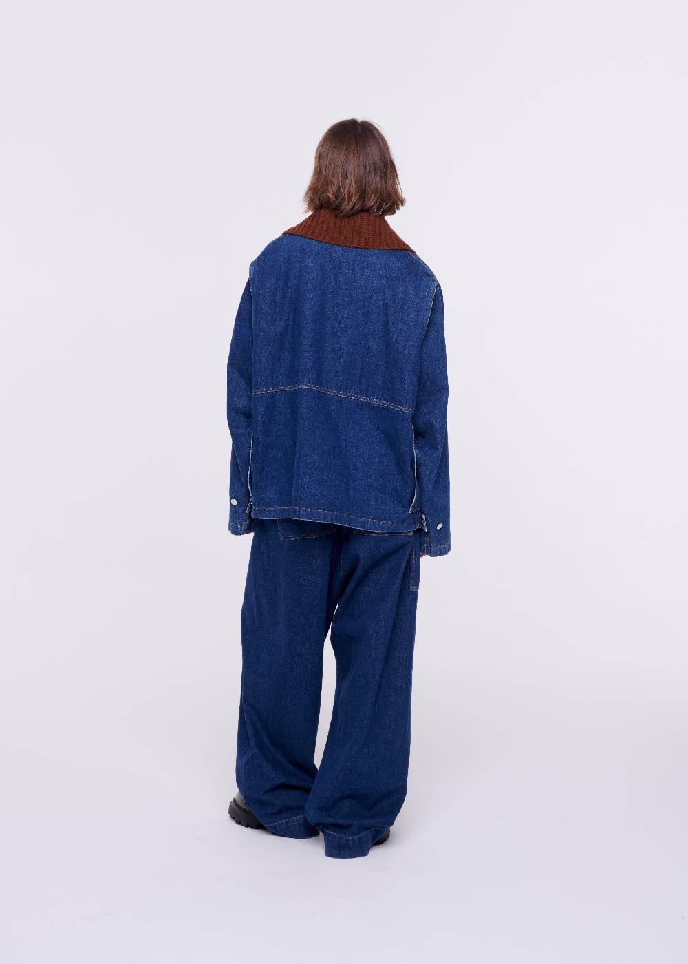 Plan C GIACCA IN DENIM CON COLLETTO IN MAGLIA REMOVIBILE Sottocosto